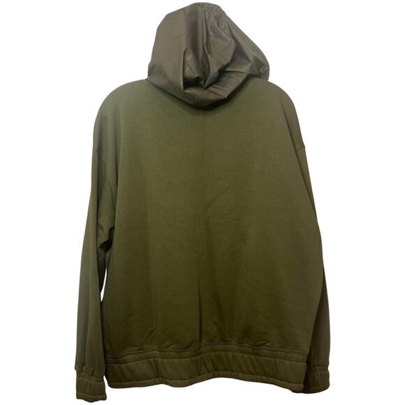 Nike Icon Clash Half Zip Hoodie Olive Green Textured Windbreaker Pullover Sz M - Picture 7 of 10